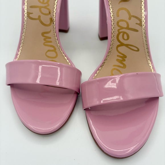 NEW Sam Edelman Yaro Heels Sandals Ankle Strap Patent Pink Girly Women’s 9.5 - Picture 5 of 10